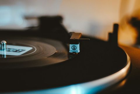 A record spinning on a turntable